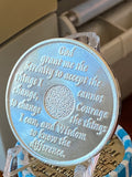 9 Year AA Medallion Silver Plated Sobriety Chip