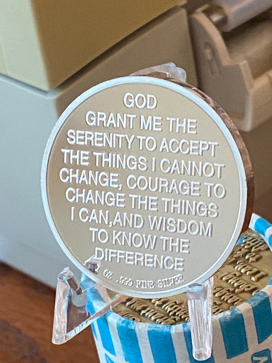 11 Year Sobriety Chip - Premium Bronze AA Medallion With Serenity Prayer (34x2mm) - View #8