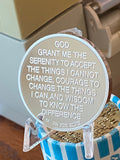 10 Year AA Medallion .999 Fine Silver 1 oz Sobriety Chip Serenity Prayer Back Elegant Design