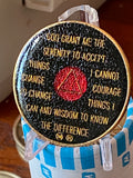 1 - 50 Year AA Medallion Red and Black Tri-Plate Sobriety Chip