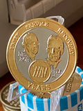 1 - 40 Year AA Founders Medallion Bi-Plate Gold Nickel Plated Bill & Bob Sobriety Chip
