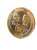 1 - 40 Year AA Founders Medallion Bi-Plate Gold Nickel Plated Bill & Bob Sobriety Chip