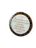 1 Year AA Founders Medallion White Red Glow In The Dark Sobriety Chip