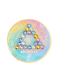 1 - 30 Year AA Medallion Psychic-Delic Rainbow Tie-Dye Patchwork Crystal Sobriety Chip