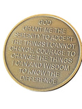 1 - 10 Year Time Spiral Universe One Day At A Time Serenity Prayer Medallion