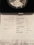 2025 W Proof American Silver Eagle West Point Box COA 1 oz .999 Fine Silver