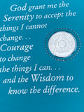 AA Big Book Cover Leather Feel Vinyl Medallion Holder Serenity Prayer Teal Color