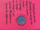 AA Big Book Cover Leather Feel Vinyl Medallion Holder Serenity Prayer Pink Color