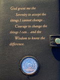 AA Big Book & 12 x 12 Double Cover Leather Feel Vinyl Medallion Holder Serenity Prayer Black Color