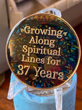 37 Year Multi-Color Tree Of Life Sobriety Medallion AA NA Chip Growing Along Spiritual Lines Back