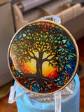 37 Year Multi-Color Tree Of Life Sobriety Medallion AA NA Chip Growing Along Spiritual Lines Back