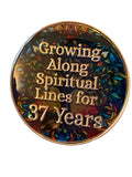 37 Year Multi-Color Tree Of Life Sobriety Medallion AA NA Chip Growing Along Spiritual Lines Back