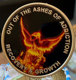 1 - 40 Year Out Of The Ashes Of Addiction Phoenix Rising From Flames Sobriety Chip