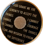 30 Year AA Medallion Glossy Classic Black Sobriety Chip