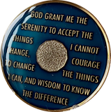 4 Year AA Medallion Tri-Plate Sobriety Chip Black Blue or Red or Purple