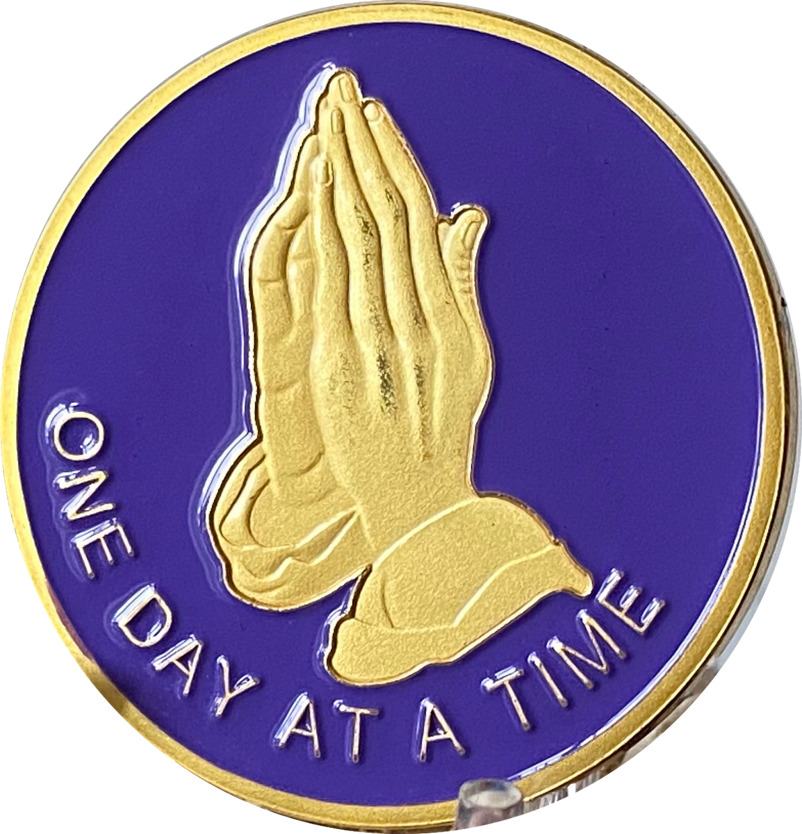プレイヤー1 prayer one パープル Praying Hands One Day At A Time Purple Gold Tone Serenity Prayer