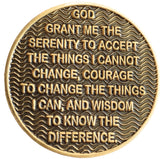 1 Year AA Medallion Antique Chocolate Bronze Sobriety Medallion