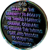2 Month AA Medallion Rainbow Plated Sobriety Chip