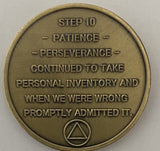 Set of 12 AA Twelve Step Coins Trust God Clean House Help Others Steps 1 - 12