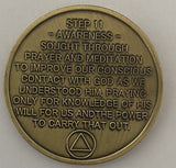 Set of 12 AA Twelve Step Coins Trust God Clean House Help Others Steps 1 - 12