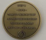 Set of 12 AA Twelve Step Coins Trust God Clean House Help Others Steps 1 - 12