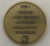 Set of 12 AA Twelve Step Coins Trust God Clean House Help Others Steps 1 - 12