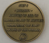 Set of 12 AA Twelve Step Coins Trust God Clean House Help Others Steps 1 - 12