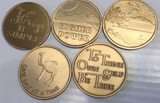AA  Recovery Serenity Chip Medallion Set Of 5 Coins Bronze