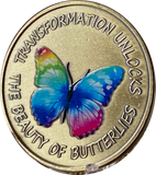 Transformation Unlocks The Beauty Of Butterflies Rainbow Butterfly Serenity Prayer Medallion