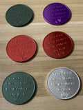 Set of 12 AA Month 1 - 11 24 Hours Medallions Aluminum Trust God Clean House Help Others Chips