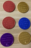 Set of 12 AA Month 1 - 11 24 Hours Medallions Aluminum Trust God Clean House Help Others Chips
