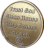 1 - 10  Year AA Medallion Trust God Clean House Help Others Doctor Bob Chip