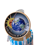 One Minute At A Time Universe Sun Moon Earth Serenity Prayer Medallion