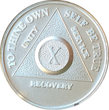 .999 Fine Silver Any Year 1 - 30 35 40 45 50 55 60 AA Alcoholics Anonymous Medallion - RecoveryChip