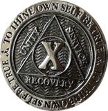 1 2 3 4 5 6 7 8 9 or 10 Year Gun Metal AA Medallion Reflex Design By Recoverychip.com - RecoveryChip