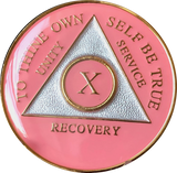 1 - 40 Year AA Medallion Reflex Pink Gold Plated RecoveryChip Design