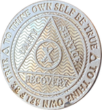 10 Year .999 Fine Silver Mirror Finish AA Medallion Recoverychip Reflex Sobriety Chip