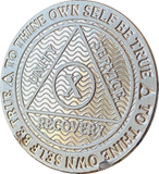 10 Year .999 Fine Silver Mirror Finish AA Medallion Recoverychip Reflex Sobriety Chip