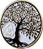 1 2 3 4 5 6 7 8 9 10 11 18 Month AA Medallion Tree Of Life Black White Serenity Prayer Coin