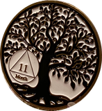 1 2 3 4 5 6 7 8 9 10 11 18 Month AA Medallion Tree Of Life Black White Serenity Prayer Coin
