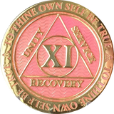 1 - 40 Year AA Medallion Reflex Pink Gold Plated RecoveryChip Design