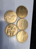 AA Alcoholics Anonymous Recovery Serenity Chip Medallion Set Of 5 Coins Bronze - RecoveryChip