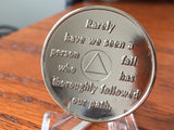 AA Founders Black Nickel Plated Any Year 1 - 65 Medallion Chip Bill W & Dr Bob - RecoveryChip