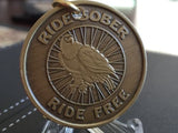 Ride Sober Ride Free Serenity Prayer Key Tag Chain AA Medallion Chip Coin - RecoveryChip
