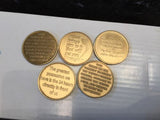 AA Alcoholics Anonymous Recovery Serenity Chip Medallion Set Of 5 Coins Bronze - RecoveryChip