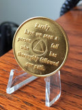 AA Founders Any Year 1 - 65 Medallion Titanium & Gold Plated Chip Bill W Dr Bob - RecoveryChip