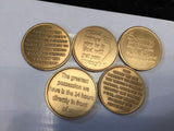 AA Alcoholics Anonymous Recovery Serenity Chip Medallion Set Of 5 Coins Bronze - RecoveryChip