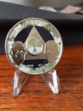 AA Founders Camo Black Nickel Plated Any Year 1 - 65 Medallion Chip Bill W Dr Bob - RecoveryChip