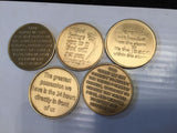 AA Alcoholics Anonymous Recovery Serenity Chip Medallion Set Of 5 Coins Bronze - RecoveryChip