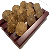 1st Year Sobriety Coin Set Wood Chip Display Month 1 - 11 24 Hours and 1 year AA Medallions